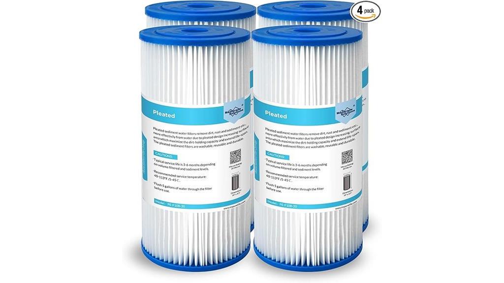 20 micron pleated filter