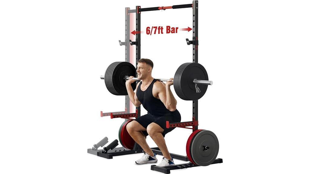 adjustable squat rack with pull up bar