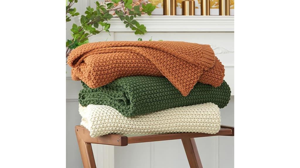 chunky cable knit throw