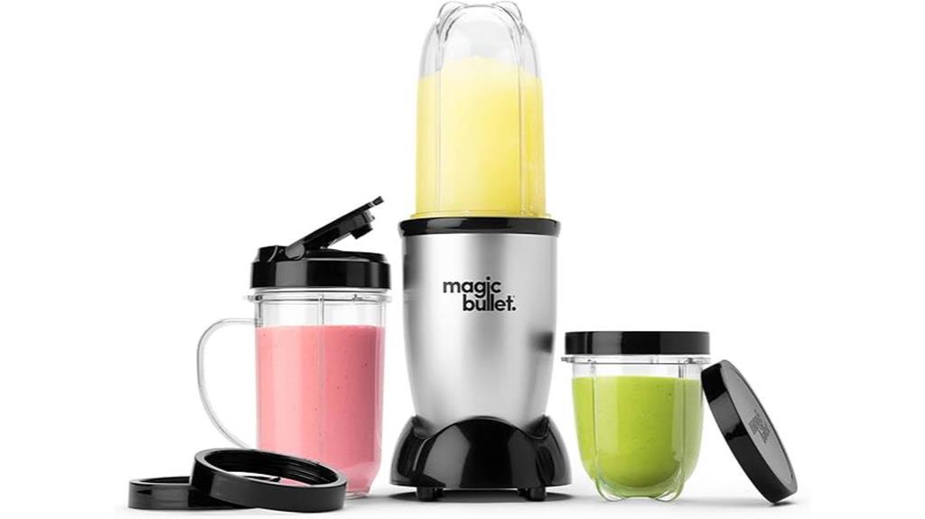 compact silver blender set