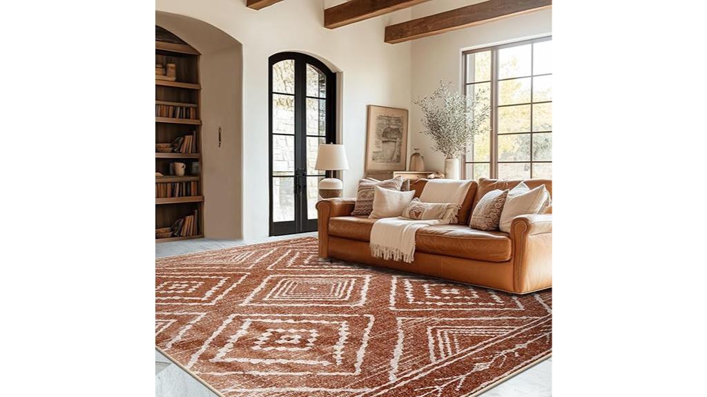 moroccan 5x7 red brown rug