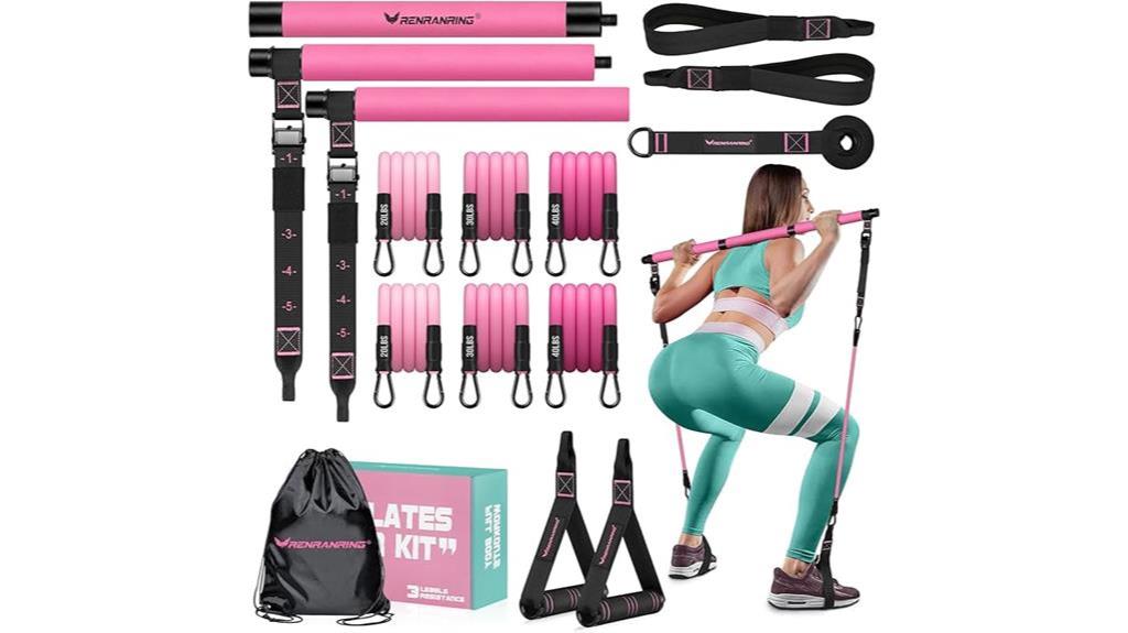 pilates bar resistance bands