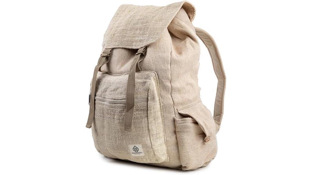 stylish white hemp backpack