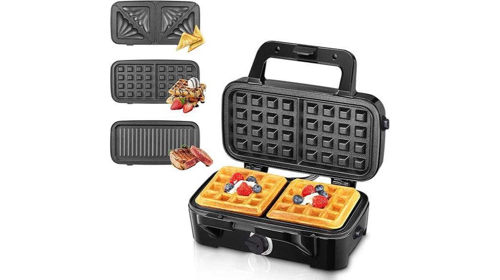 versatile sandwich and waffle maker