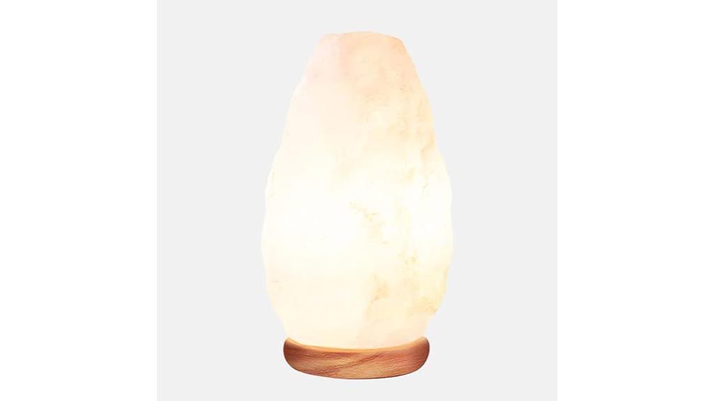 white salt crystal lamp