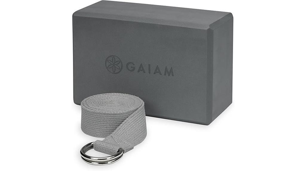 yoga block and strap