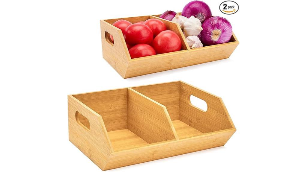 bamboo storage bin set