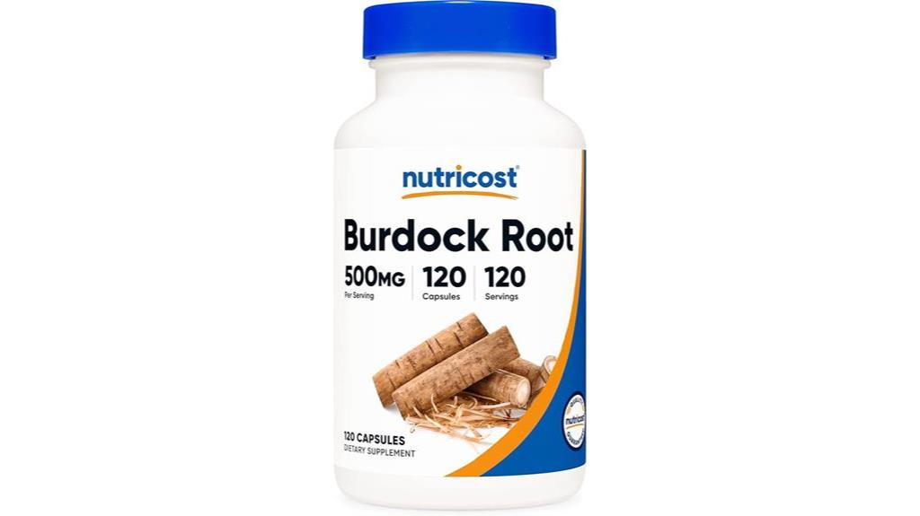 burdock root supplement capsules