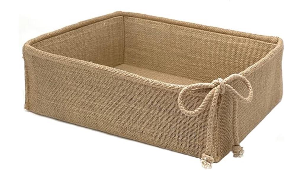 burlap storage basket organizer