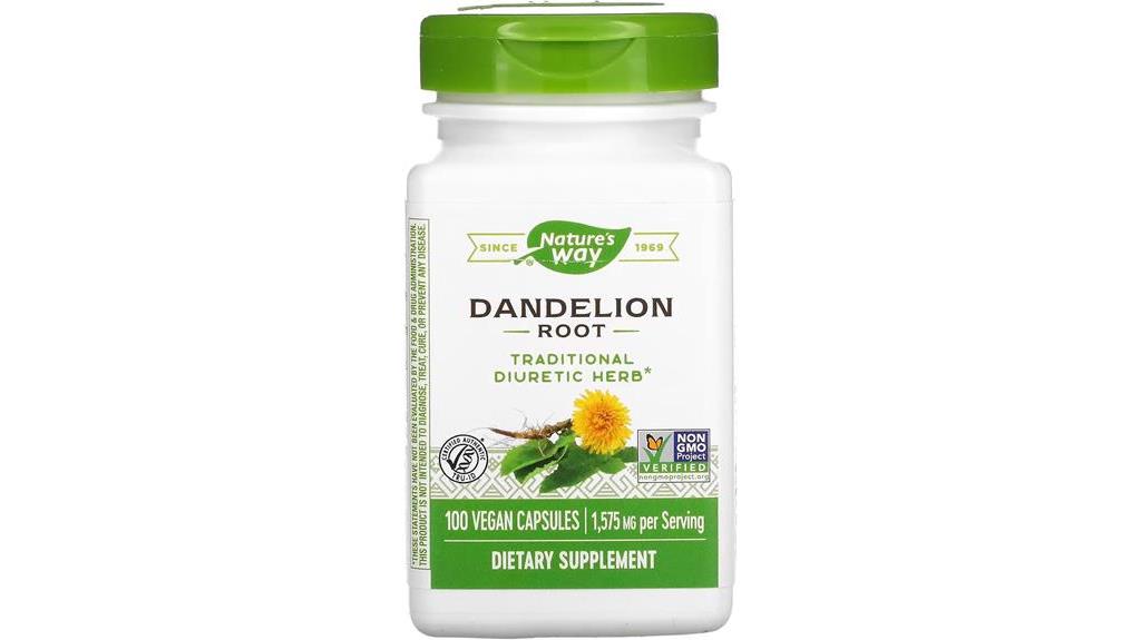 dandelion root capsules 100 count