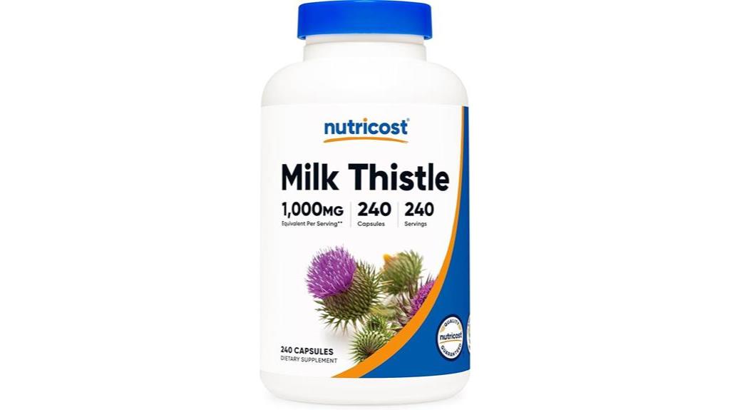 milk thistle supplement capsules