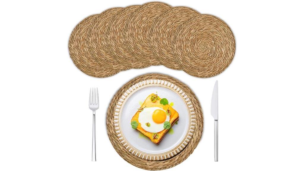 round rattan placemats set