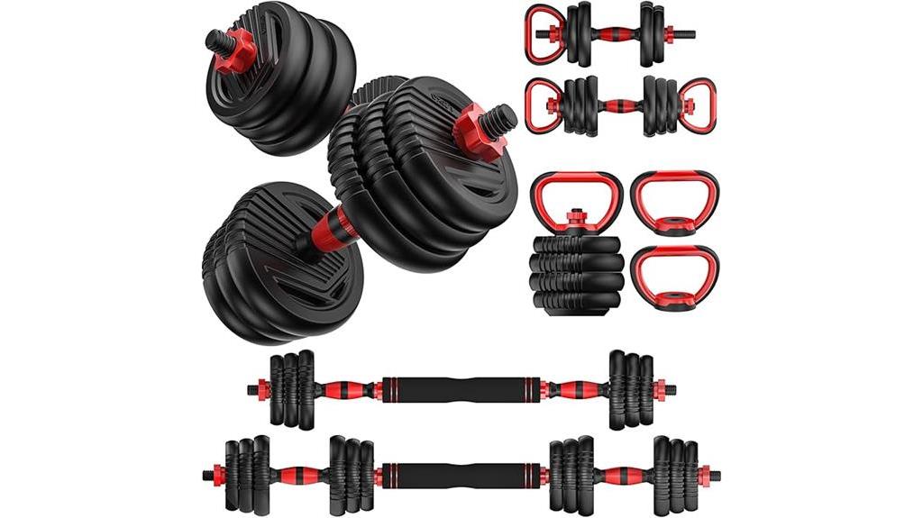 versatile free weight set