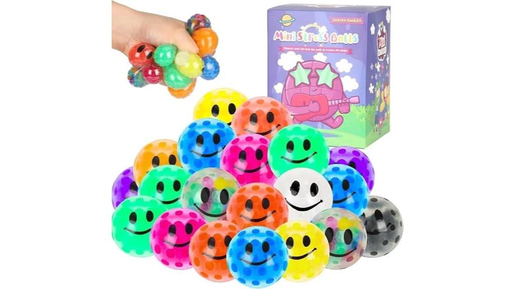 vibrant stress relief balls