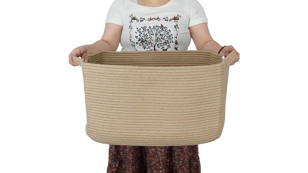 woven jute storage basket