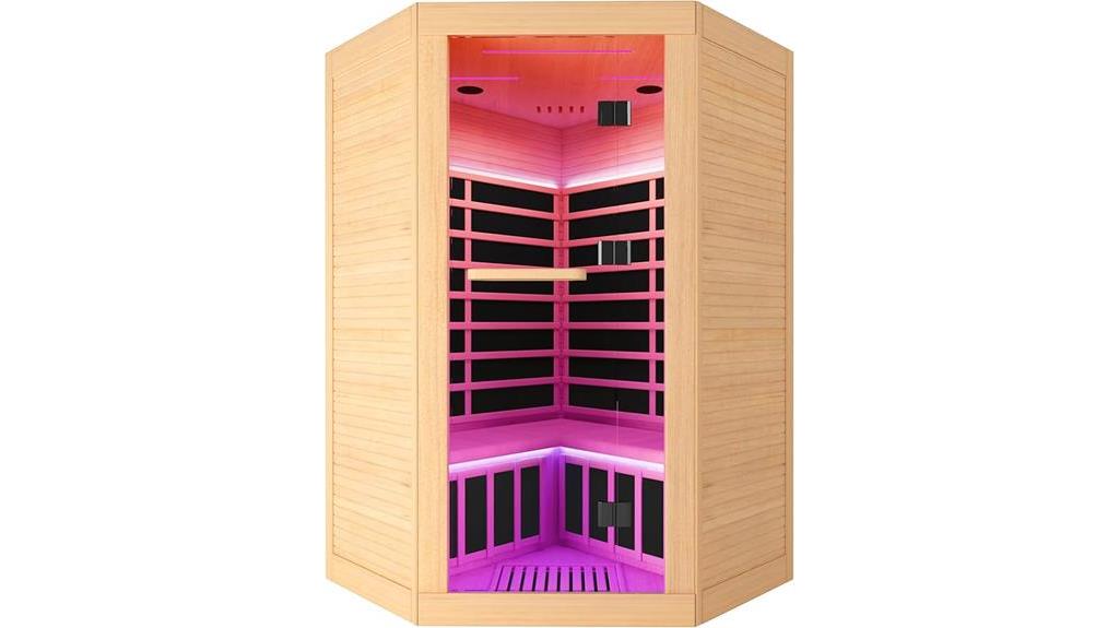 indoor canadian hemlock corner sauna