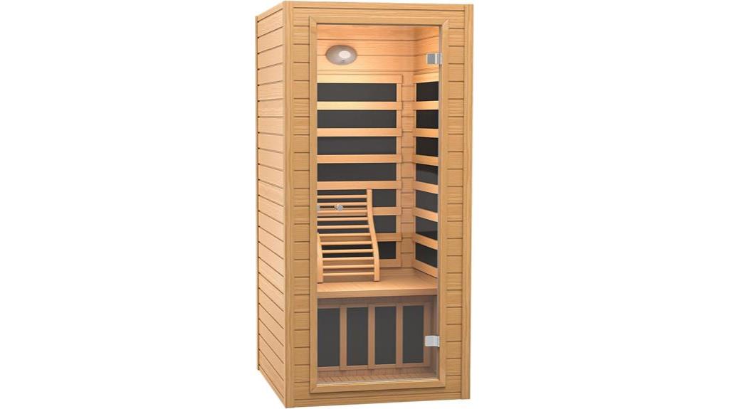 luxurious 1 person wood sauna