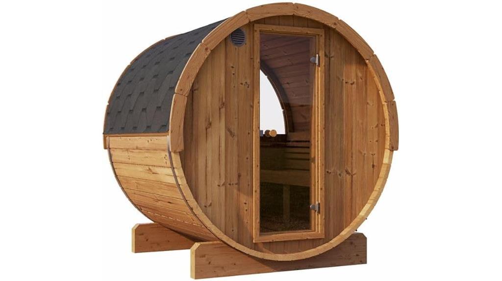 luxurious barrel shaped sauna design