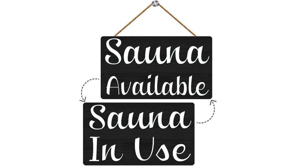 sauna available hanger sign