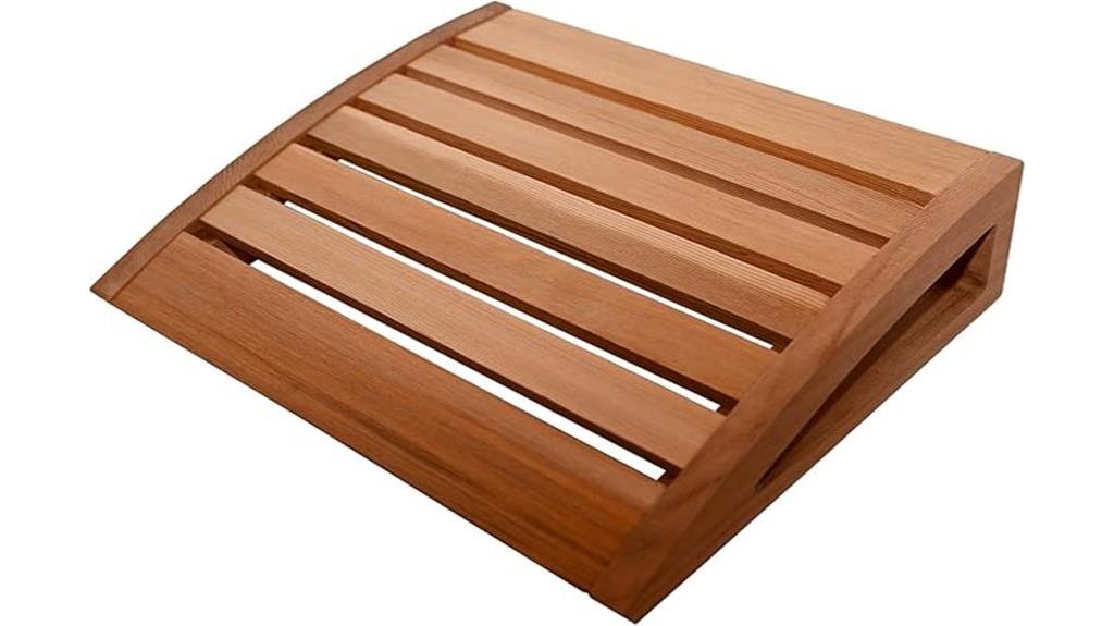 sauna headrest in red cedar