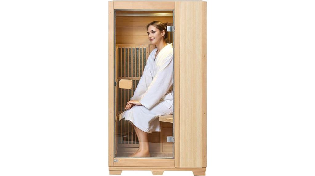 single person wooden sauna