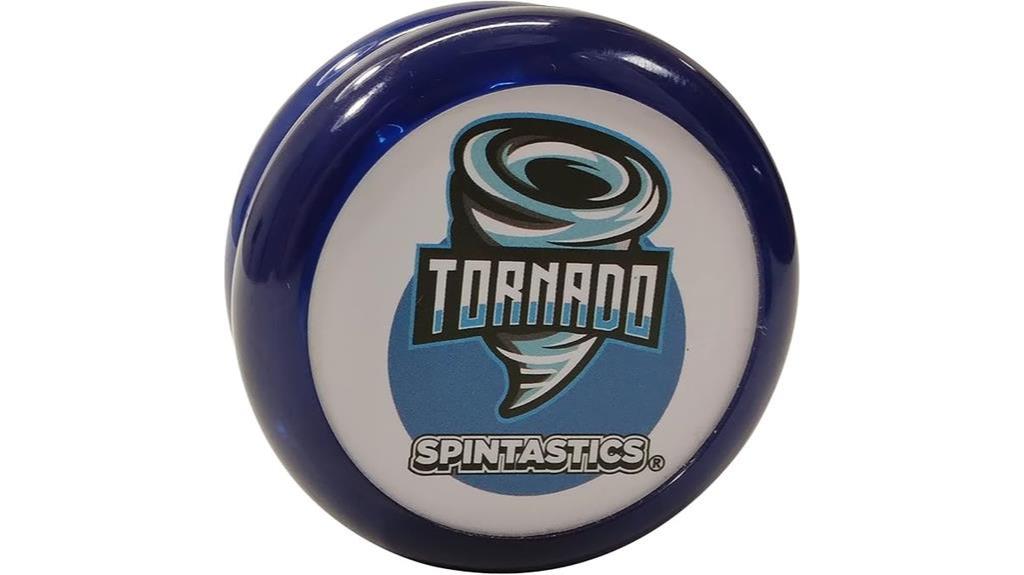 tornado themed blue yo yo